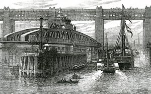 Inauguración del nuevo puente giratorio en Newcastle-upon-Tyne, 1876 de English School